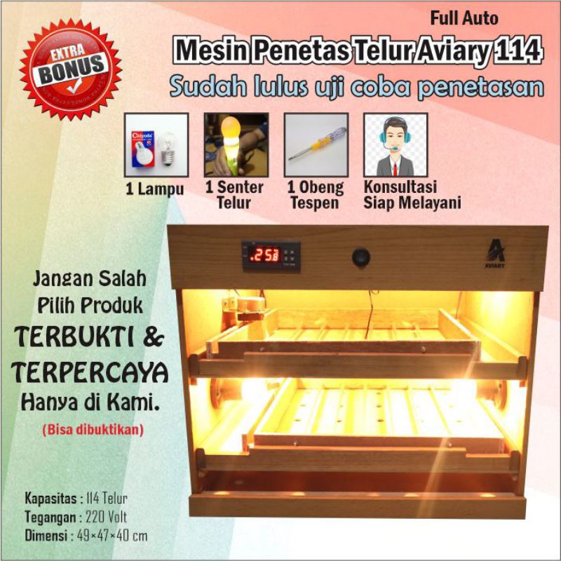 mesin penetas telur otomatis kapasitas 100 butir telur