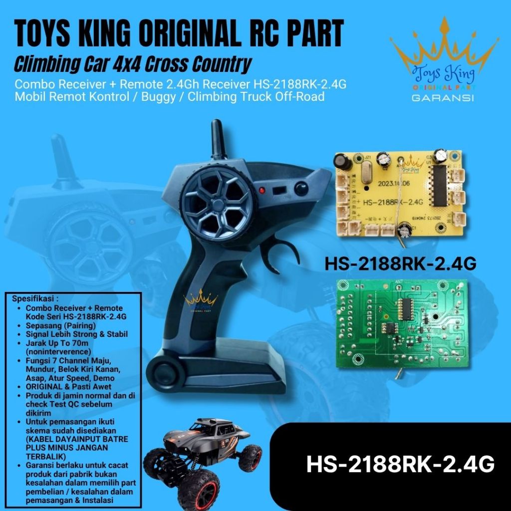 Combo Receiver + Remote 2.4Gh Receiver HS-2188RX-2.4G RC CLIMBING CROSS COUNTRY WATER SPRAY CAR 1:14