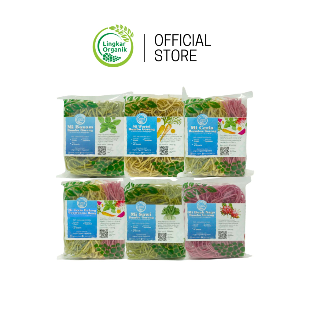 

MIE SAYUR SEHAT LINGKAR ORGANIK - MIE BAYAM BIT TOMAT KELOR SAWI BUAH NAGA CERIA