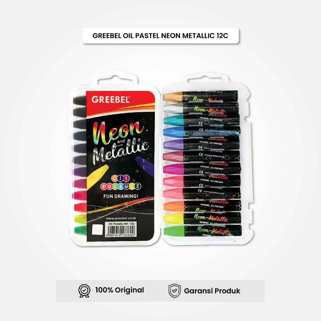 

[PROMO] Crayon Krayon Greebel Neon Metallic 12 Warna / Oil Pastel / Krayon Greebel