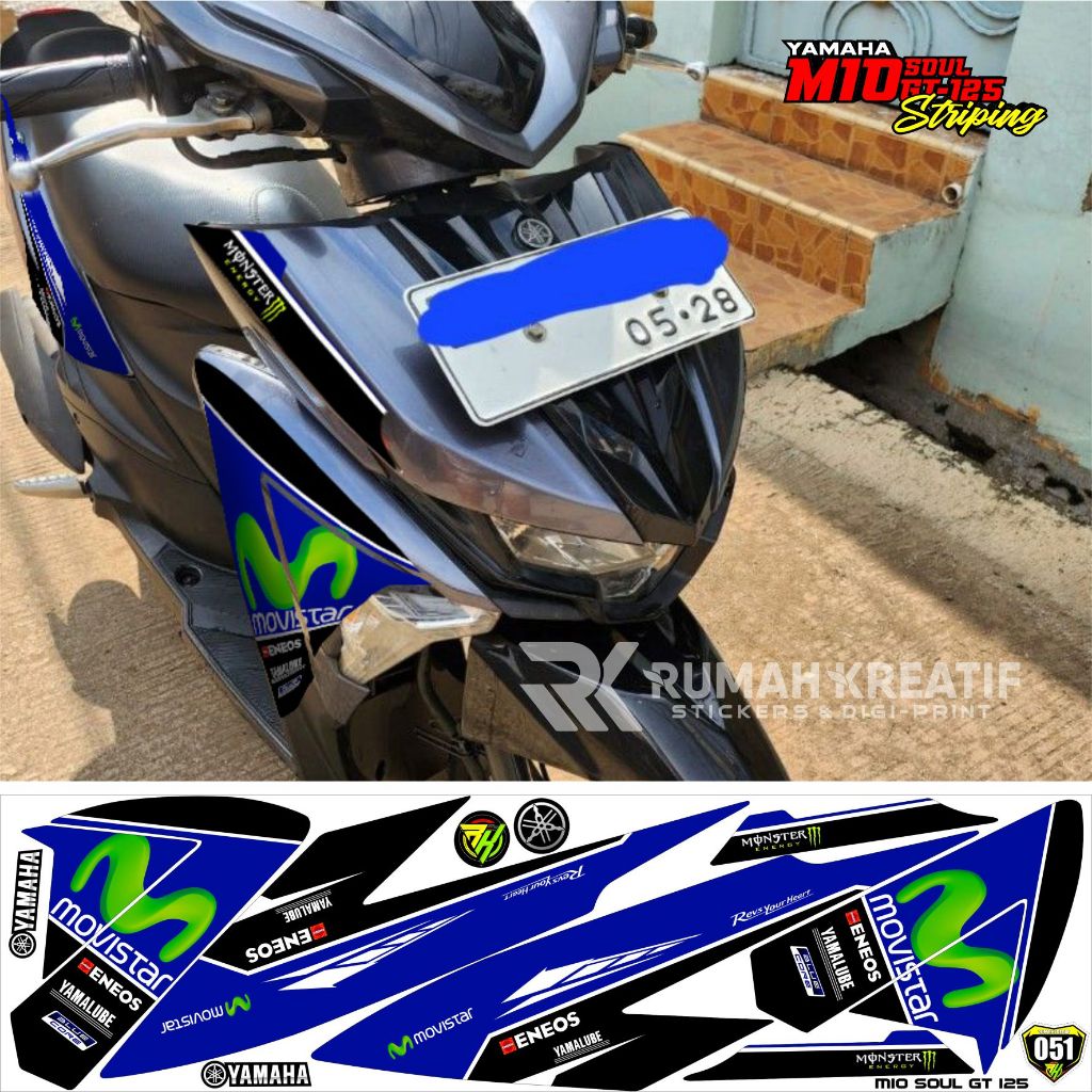 Striping Variasi Mio Soul Gt 125 2015-2023 New Decal Yamaha Mio Soul Gt 125 Led