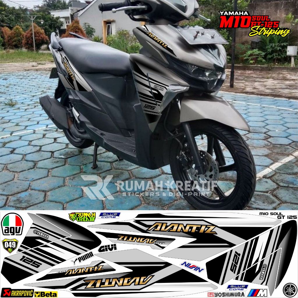 Striping Variasi Mio Soul Gt 125 2015-2023 New Decal Yamaha Mio Soul Gt 125 Led