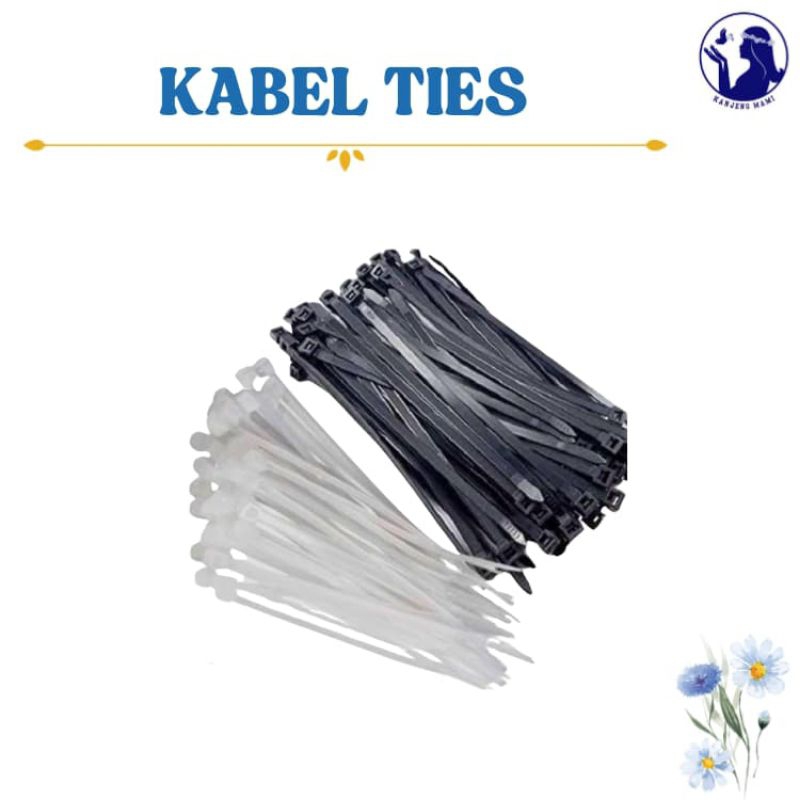 

100pcs KABEL TIES NYLON CABLE HITAM PUTIH 10cm 15cm 20cm 25cm 30cm