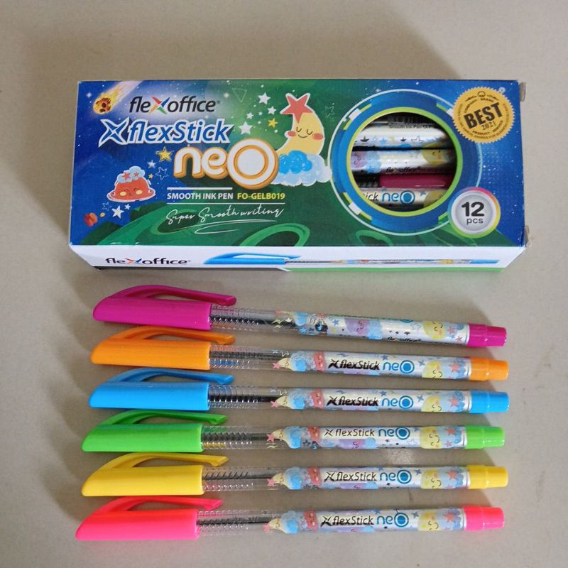 

Pulpen Flexoffice FlexStick Neo FO-B019 hitam (1 pak isi 12 pcs)