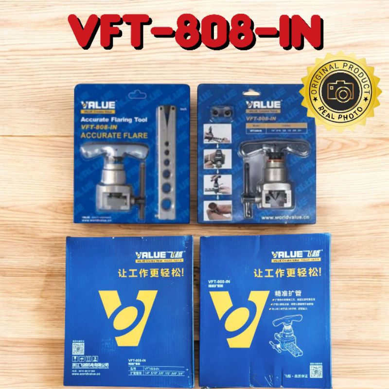 VFT-808-IN value flaring tool alat pembesar lobang tembaga pipa AC selang mobil dll