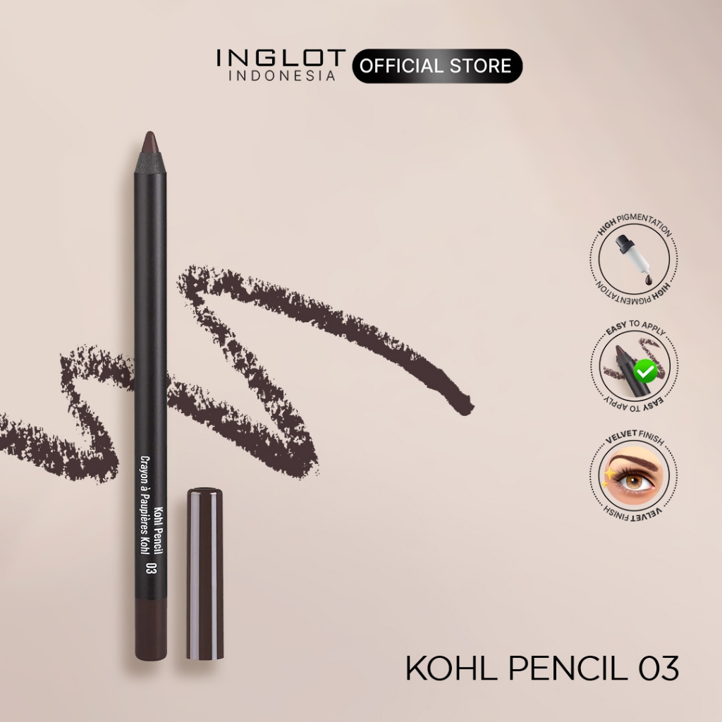 INGLOT Kohl Pencil 03 Brown - Eyeliner Pensil Coklat, 1,2 gr