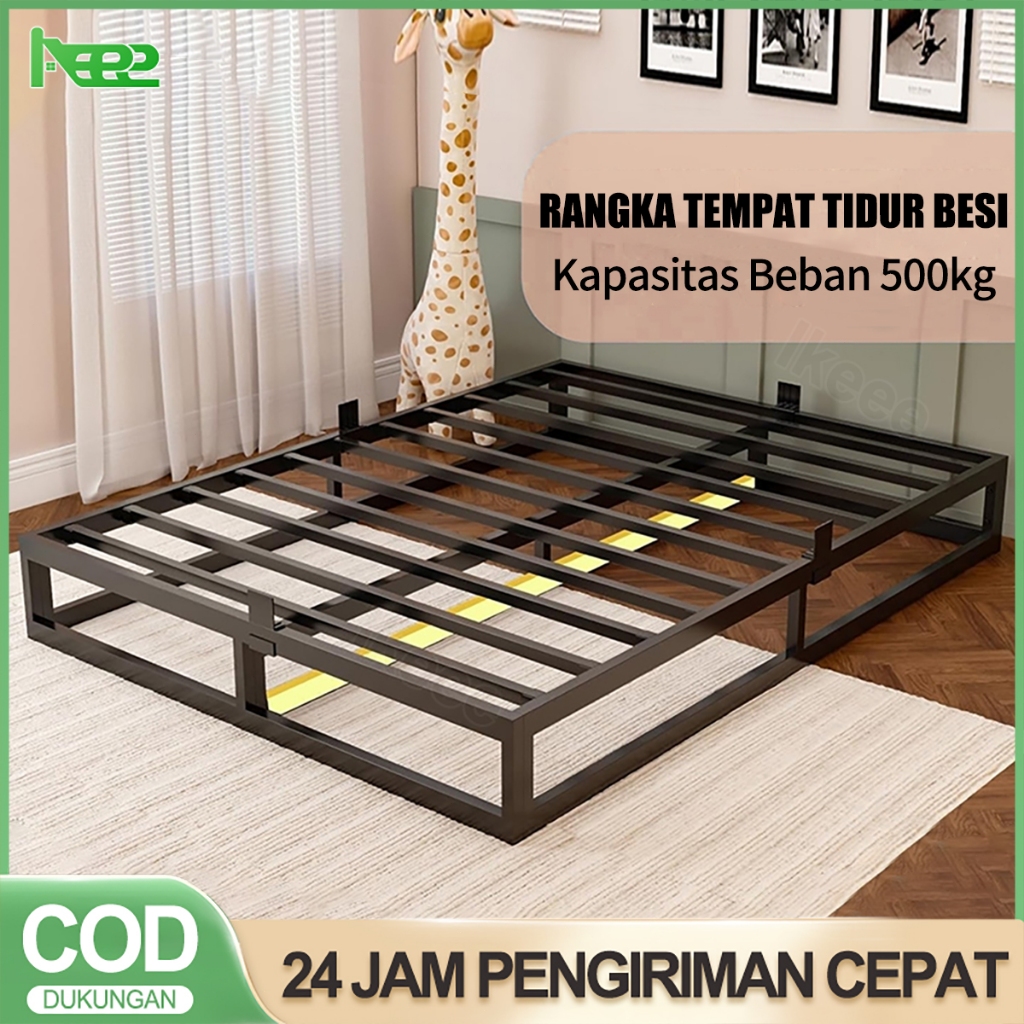 IKEEE Ranjang Besi Rangka Tempat Tidur Besi Ranjang Kasur Rangka Tempat Tidur Minimalis
