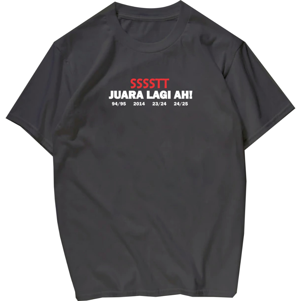Kaos pria distro pakaian distro art ssstt juara lagi tshirt black