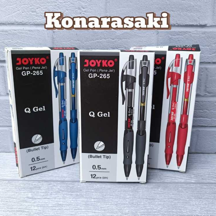 

Pulpen JOYKO Cetek Gel Pen GP 265 Hitam - Biru - Merah / Retractable GelPen GP-265 Black - Blue - Red / BallPoint Cair / Ballpen PAK ( 12 PCS )