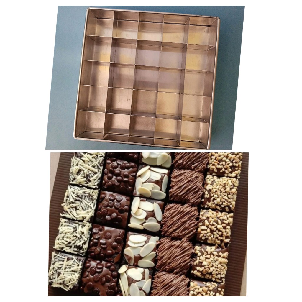 LOYANG SEKAT BROWNIES 20X20 cm / LOYANG SEKAT BROWNIES 20X20 ANTI LENGGKET 25 sekat