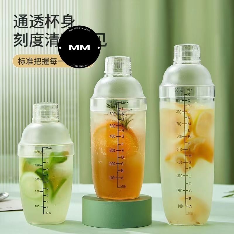 shaker minuman plastik / Pengocok Minuman Cocktail / Bartender Shaker