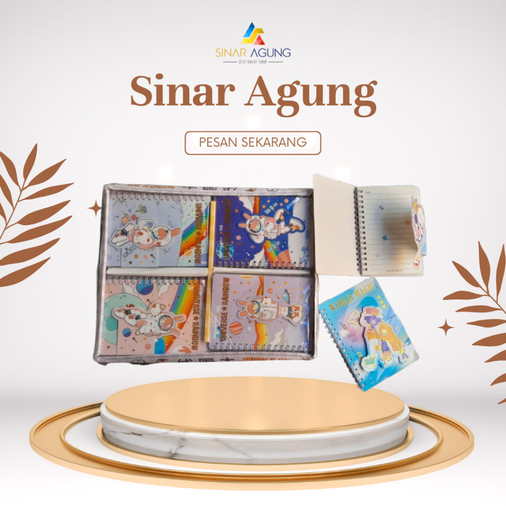 

WENGE DIARY SPIRAL A6 MOTIF LUCU KARAKTER FANCY NOTEPAD