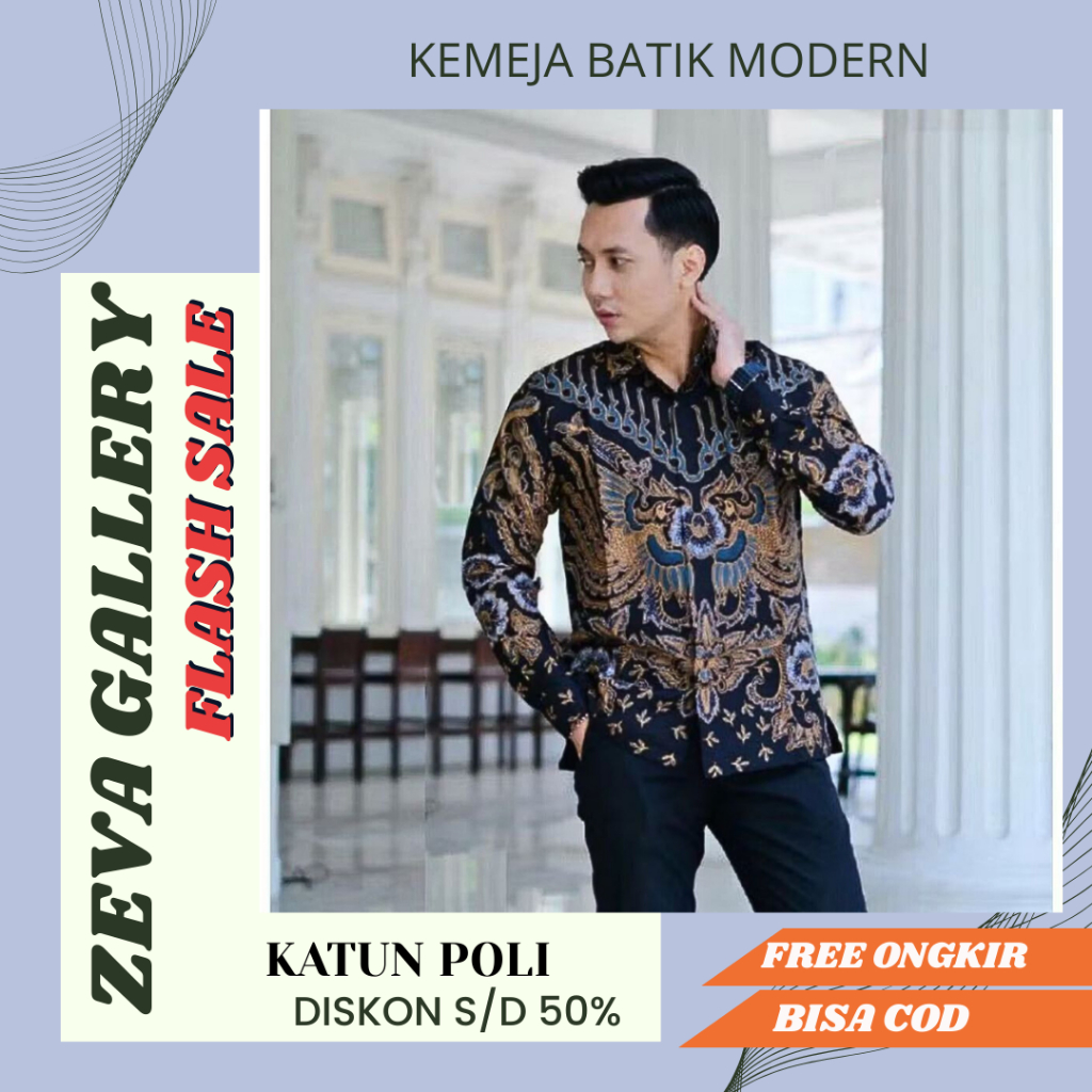 Kemeja Batik Pria Modern Baju Batik Pria Dewasa Lengan Panjang Atasan Batik Pria Dewasa Baju Batik K