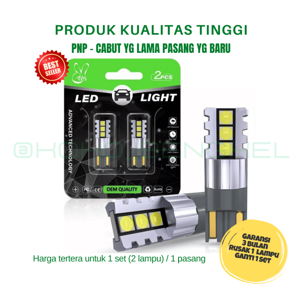 LAMPU LED T10 SUPER BRIGHT CANBUS SEIN SENJA MUNDUR