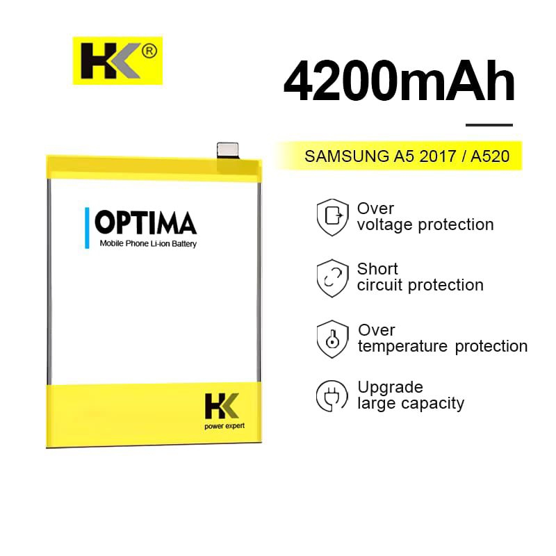 HK Optima Baterai Samsung galaxy A5 2017 / A520 EB-BA520ABE 4200mAh 3.85V Double IC