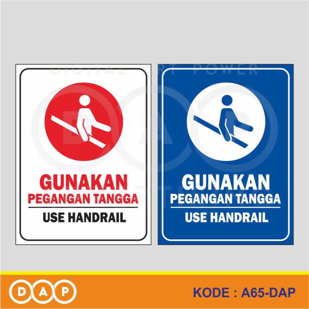 

A65 - Acrylic Sign, Stiker Akrilik Gunakan Pegangan Tangga, Use Handrail, Tahan Air, Bisa Custom