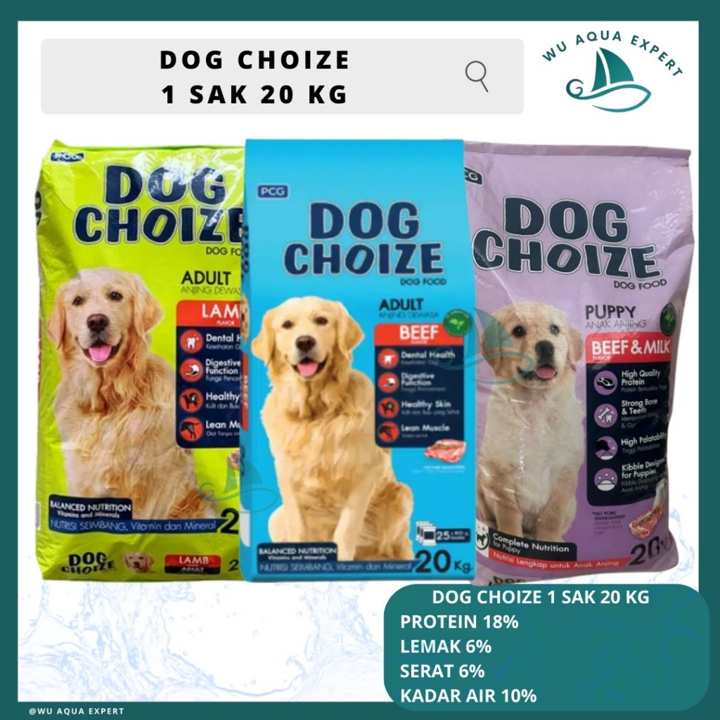 Dog Choize Adult Puppy 1sak 20kg (25x800gr) Dry Dog Food Makanan Anjing Dewasa Anak 1sak 20kg Beef, 