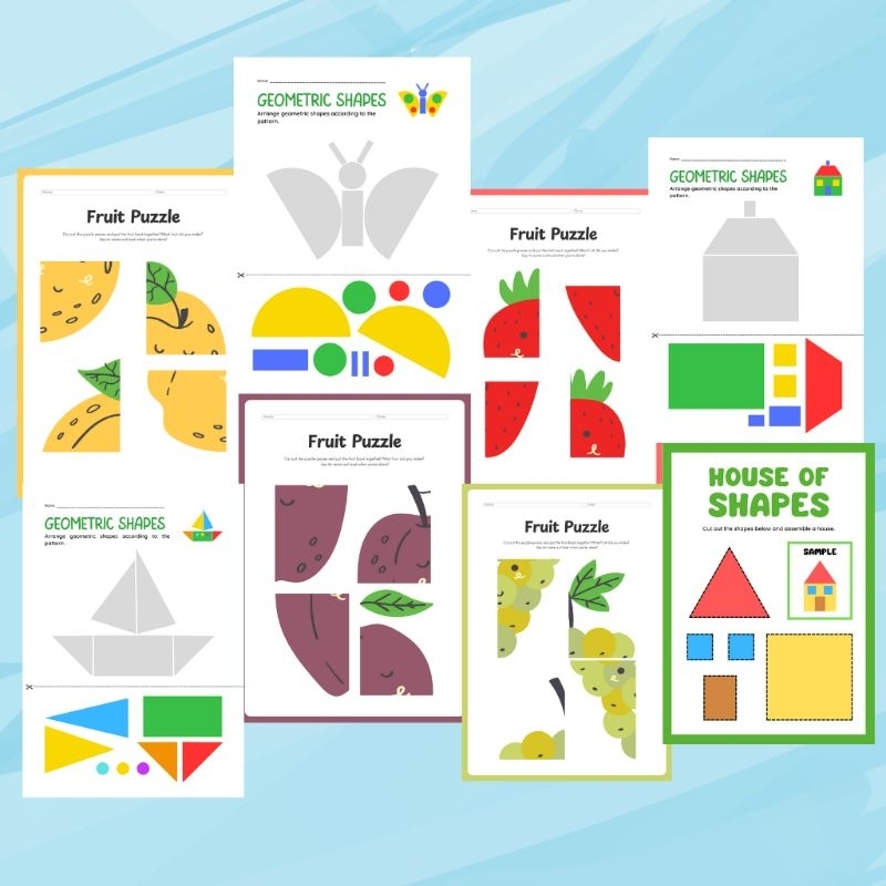 

Gunting tempel puzzle scissor skill isi 15 lembar