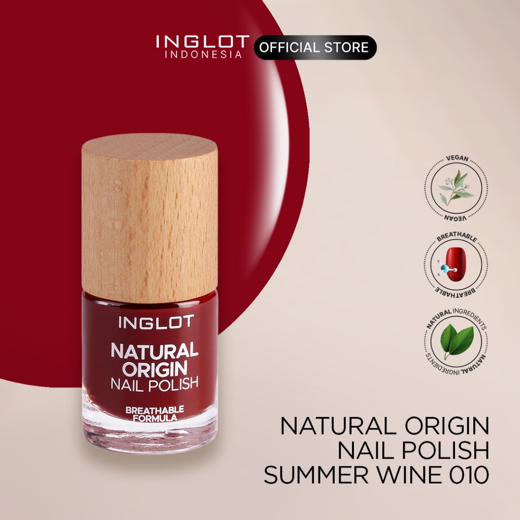 INGLOT Natural Origin Nail Polish Summer Wine 010 Timeless Red 009 Dry Merlot 025 - Kutek/Nail Polis