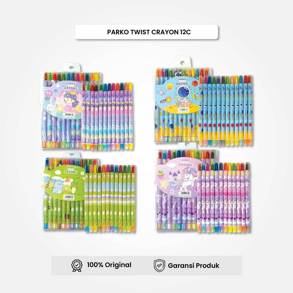 

VEMILO PARKO Crayon Putar / Krayon Twist 12 Warna / Twist Crayon Greebel