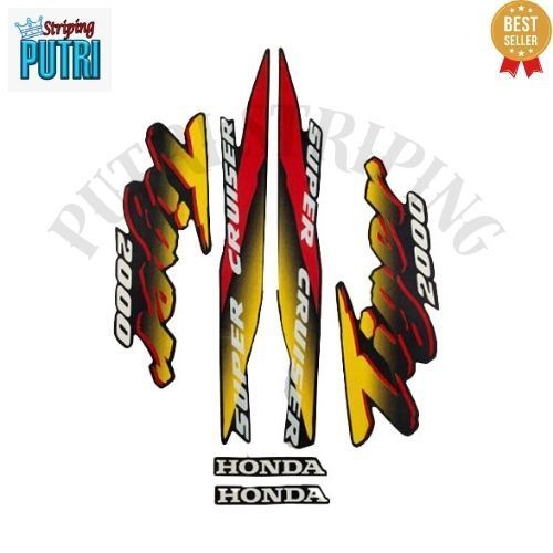 Striping Sticker Tiger 2000 Hijau Merah Motor Stiker Sticker Striping Standart Ori Tiger 2000