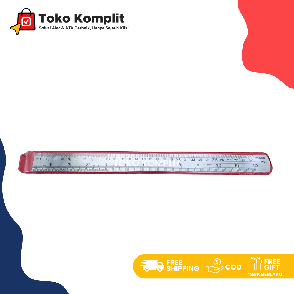 

Komplit - Penggaris Besi KENKO STAINLESS STEEL RULER 30 CM ORIGINAL KENKO