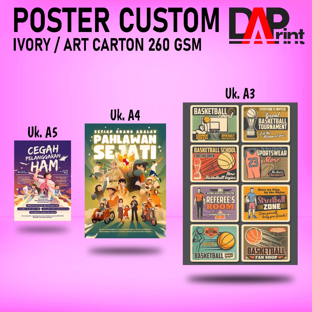 

Cetak Poster A5 A4 A3 Custom Art Karton 260gr