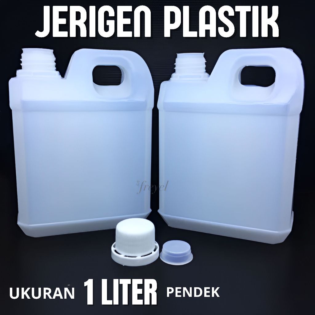 GRATIS PACKING - Jerigen Jrigen jerrycan PUTIH & NATURAL 1L 1 L liter kotak Pendek