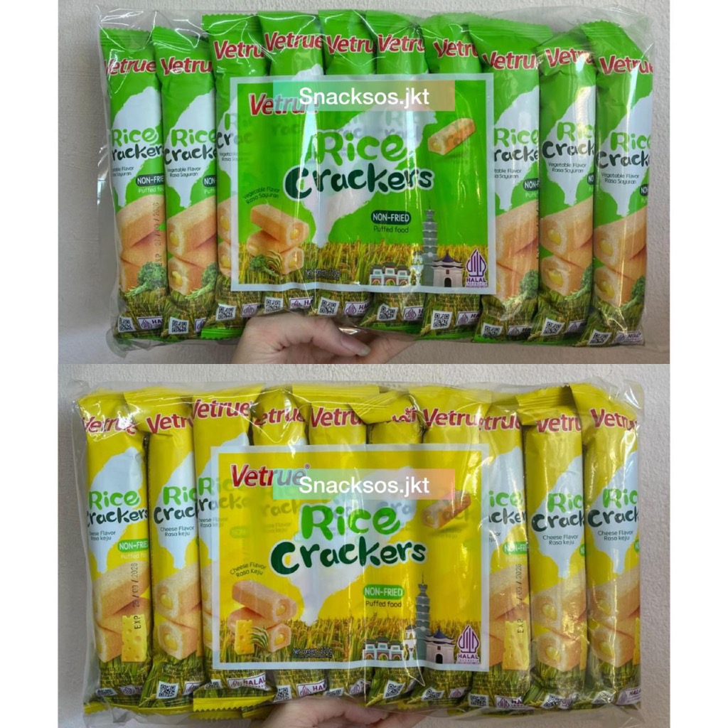 

[220GR] VETRUE MOMOGI PUFFED SNACK RICE CRACKERS CHEESE / VEGETABLE - NON FRIED