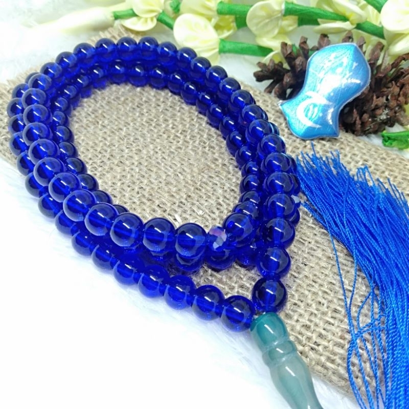Tasbih Batu Blue Safir Istimewa 99 Butir 10mm