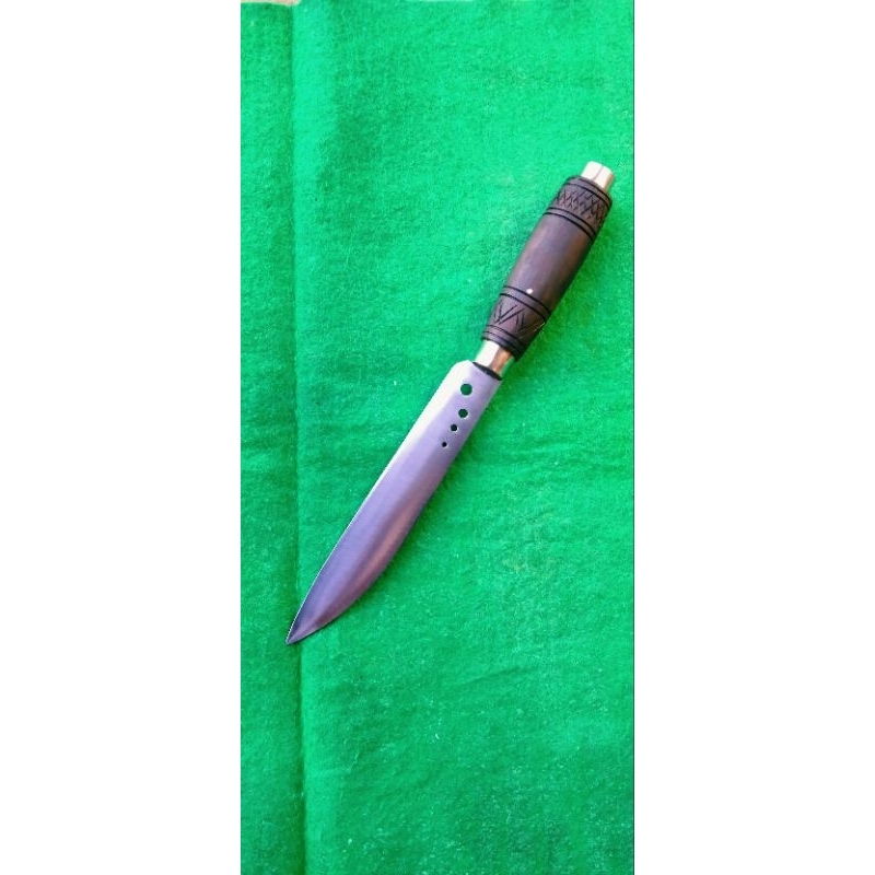 pisau garpu seset kulit sapi 17 cm bahan bar chainsaw