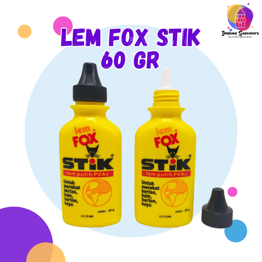 

Lem Fox Stik PVac Botol Kuning 60 Gram Lem Serbaguna Perekat Kertas Praktis Lem Kertas Kerajinan Imasuka Stationery