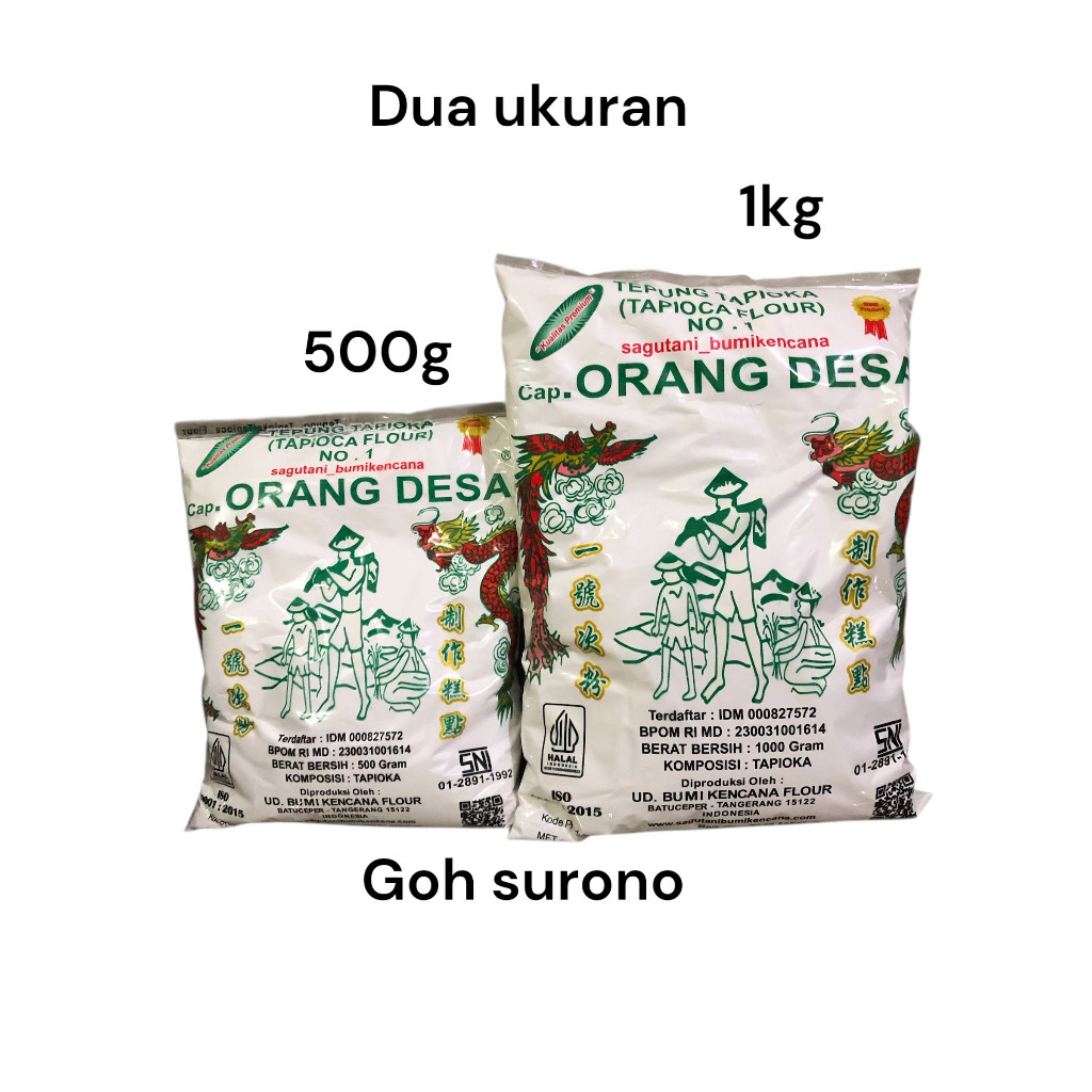 

Tepung Tapioka Sagu Tani Cap Orang Desa 500g Tepung Tapioka Sagu Tani Cap Orang Desa 1kg halal