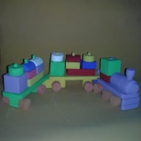 mainan Balok kereta api kayu toys mainan kayu