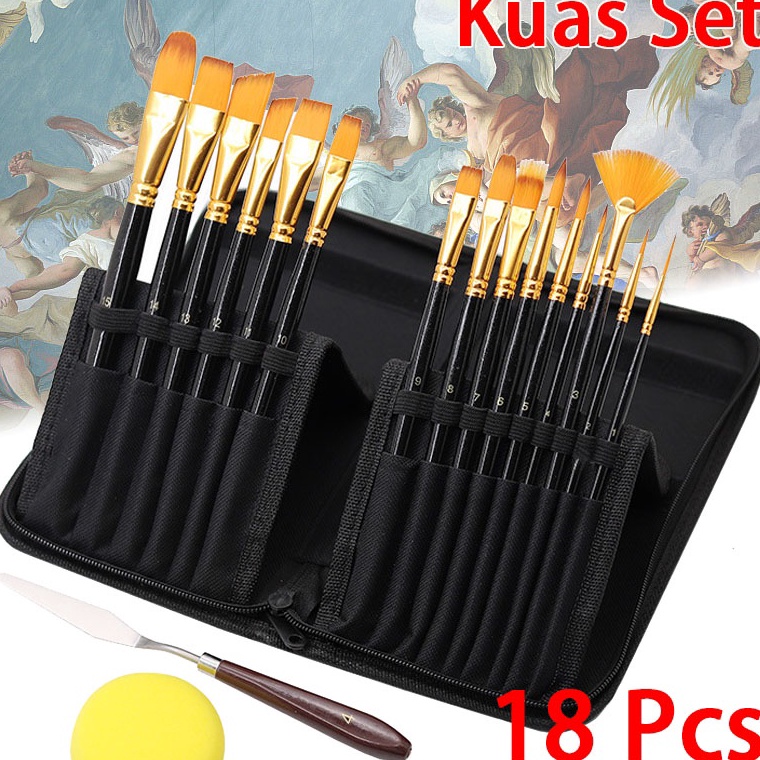 

KODE P3U Art Brush Set Sikat Rambut Nylon Pinay Batang Pena Lukisan Cat Minyak Tirai Kuas Lukisan Cat Air Guas