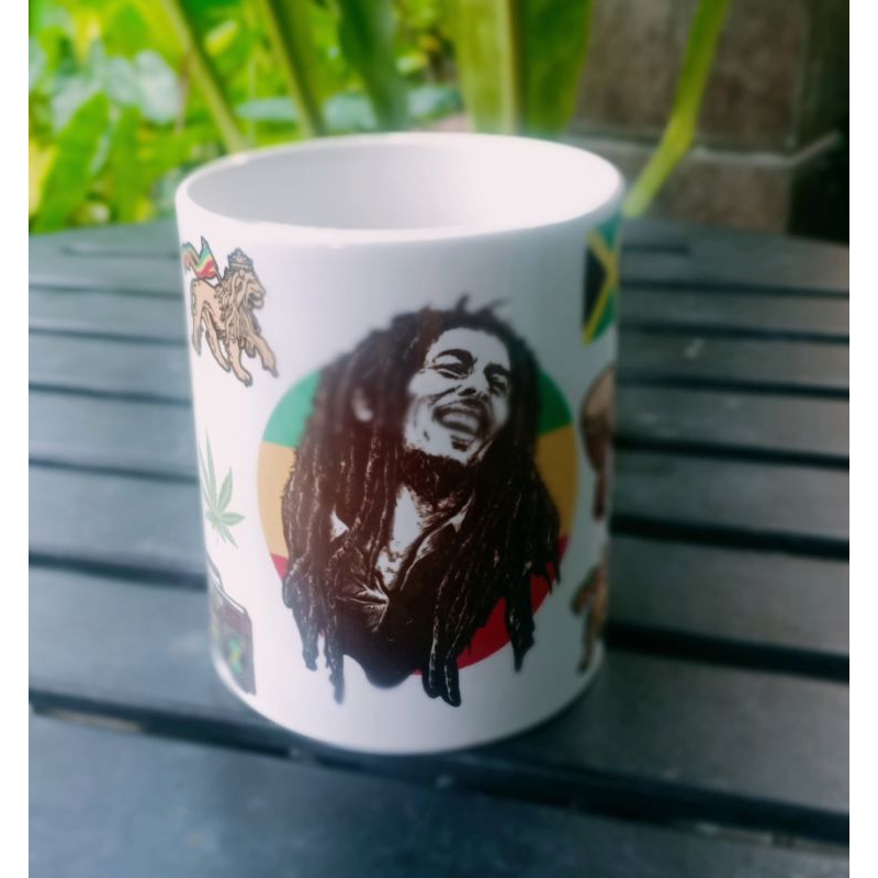 mug keramik bob marley gelas rasta cangkir reggae tempat minum jamaica