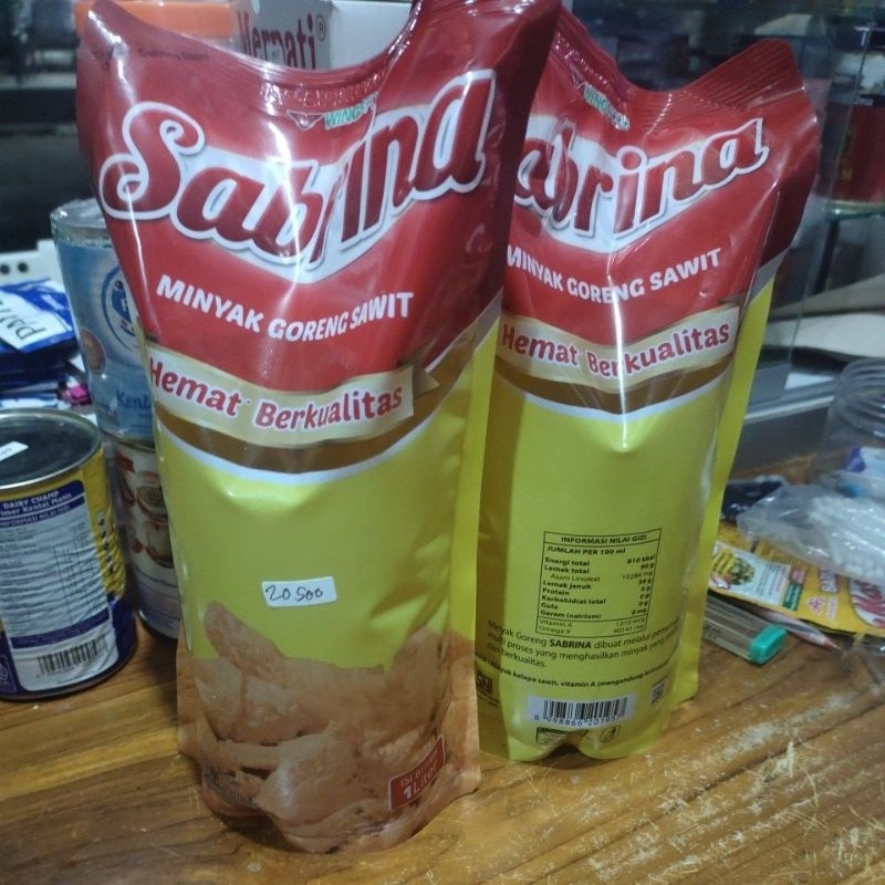 

MINYAK GORENG SABRINA KEMASAN 1 LITER ORIGINAL