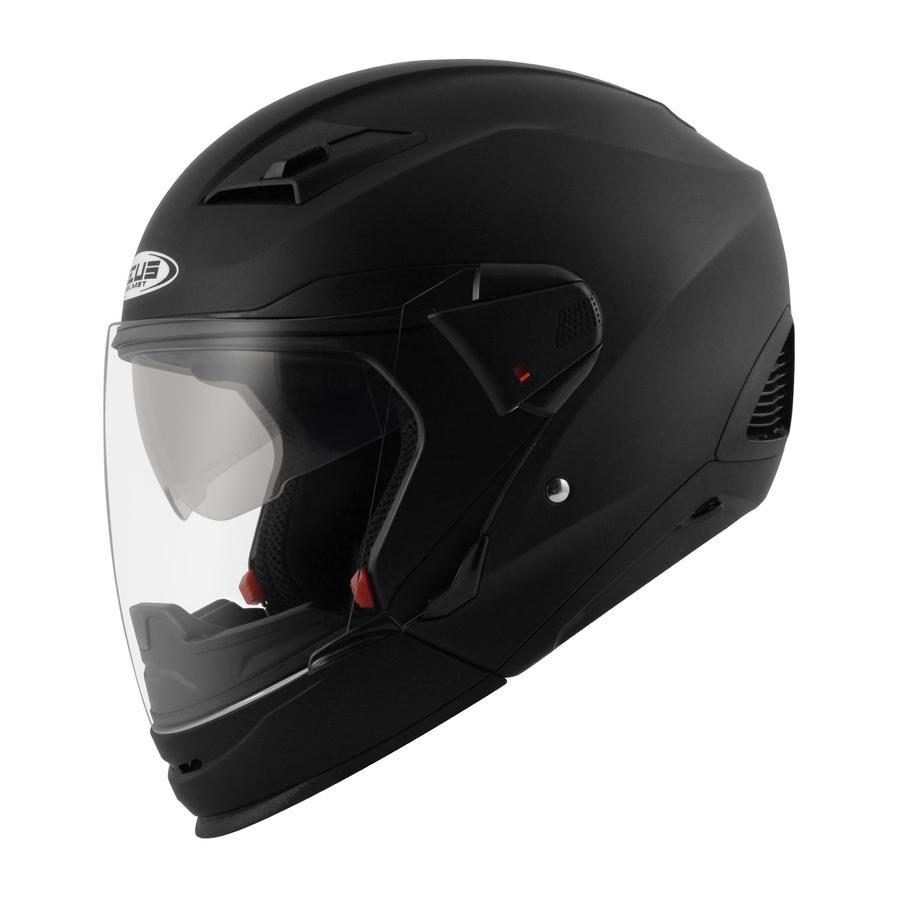 ZEUS ZS 611C MATT BLACK MODULAR DOUBLE VISOR HELMET