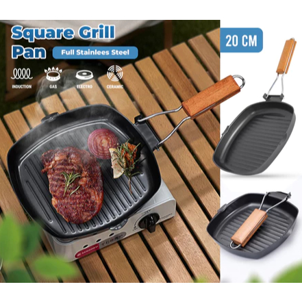 Pemanggang Daging Kotak Square Grill Anti Lengket Bakaran Sate BBQ