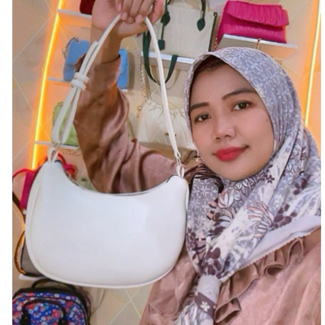Zahra Shoulder Tas Bahu Wanita Premium  Moon Bag Tas Ketek Aestetic Kekinian