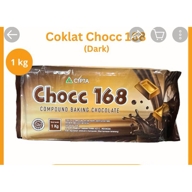 

(Khusus Instant) Coklat Batang Cokelat Compound Chocc 168 Berat 1kg