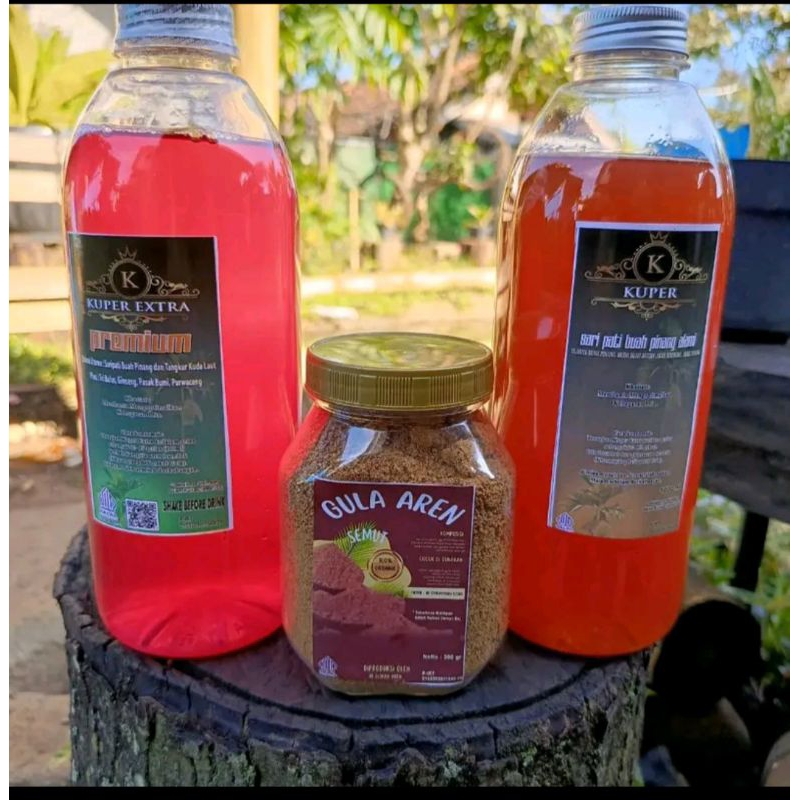 

Kuper PREMIUM 1 liter dan 500 ml + gula aren semut toples