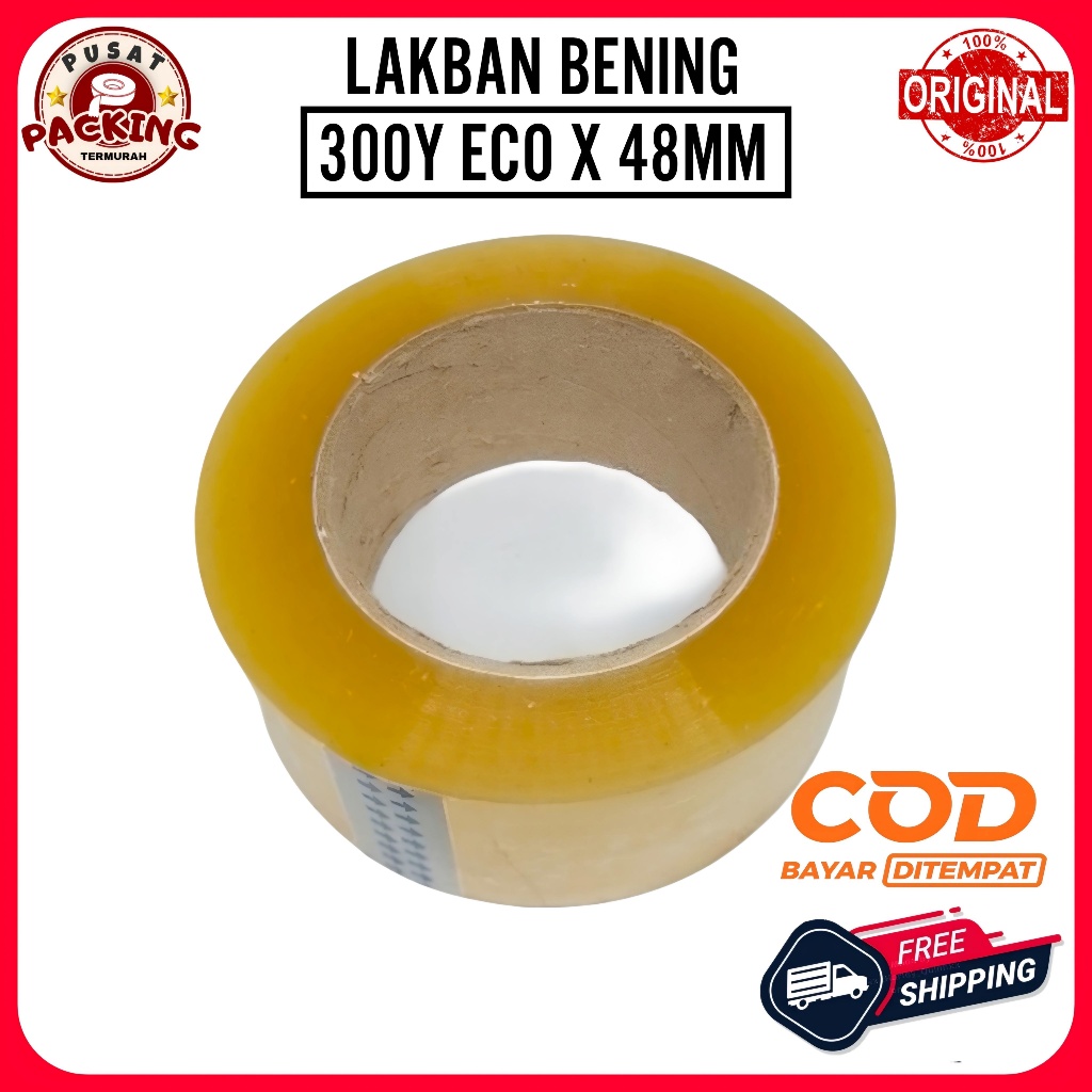 

LAKBAN BENING 300 YARD X 48MM ECONOMIS | ISOLASI BENING 2 INCH