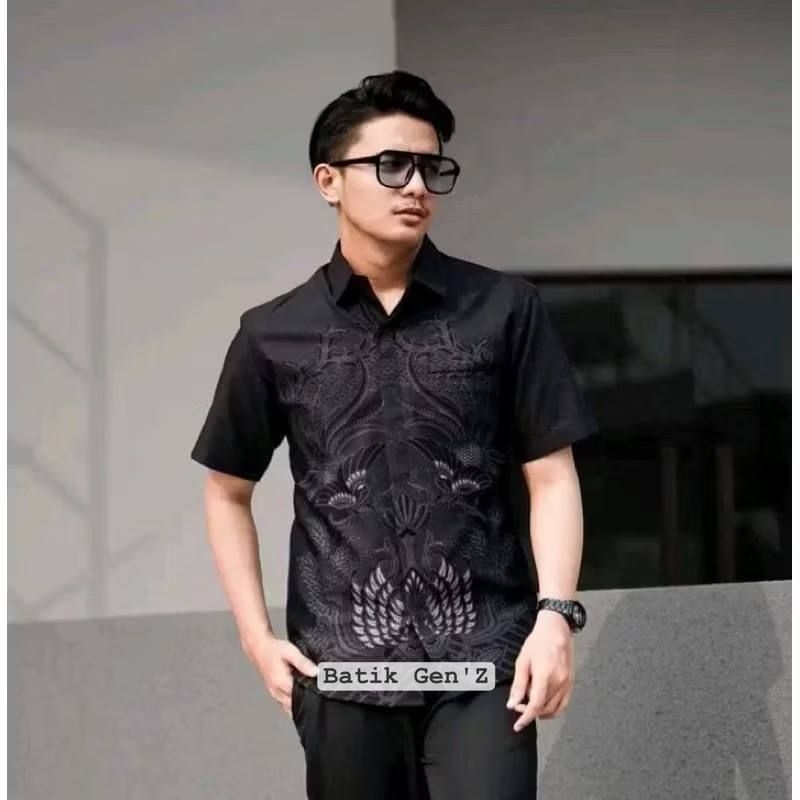 Kemeja batik lengan pendek dewasa