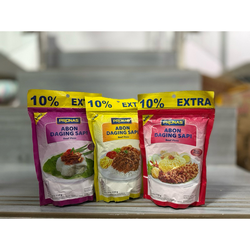 

Pronas abon daging sapi 100g dengan kemasan ziplock / Pronas abon daging sapi bawang / Pronas abon daging sapi rasa pedas 100g