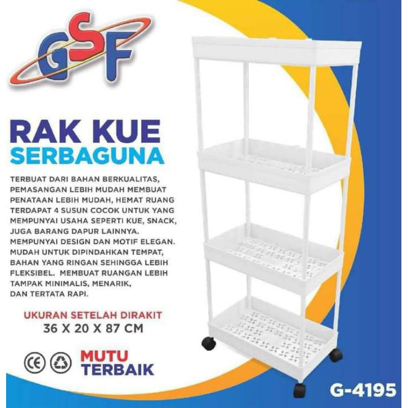 RAK YEYE SUSUN 3 & 4 SUSUN PLASTIK TEBAL ADA RODANYA
