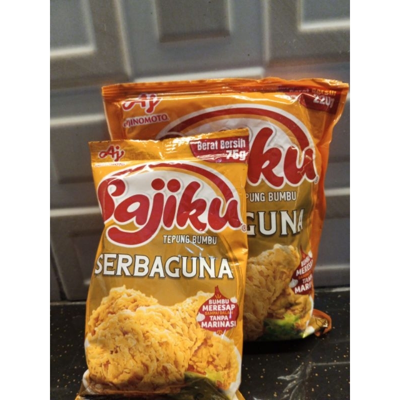 

tepung bumbu sajiku serbaguna ukuran 220gr dan 75gr