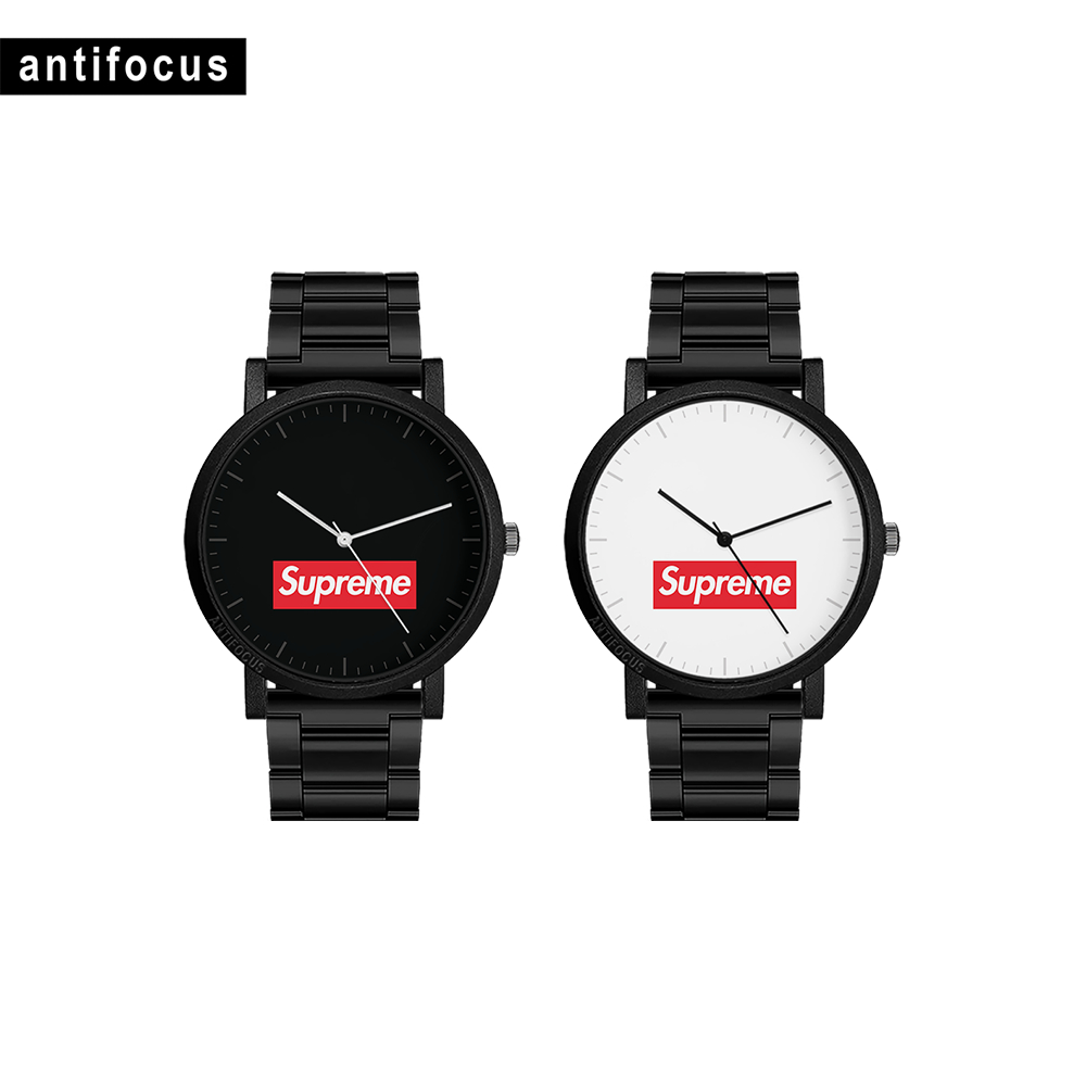 Jam Tangan Pria Supreme NYC | Analog Custom Brand Distro Hypebeast Couple Wanita Anak Original