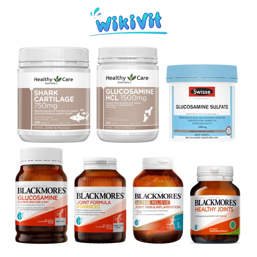 HEALTHY CARE Glucosamine Sulfate HCL 1500mg 400 Tablets / 1500 mg 180 Tablet / Shark Cartilage 750mg