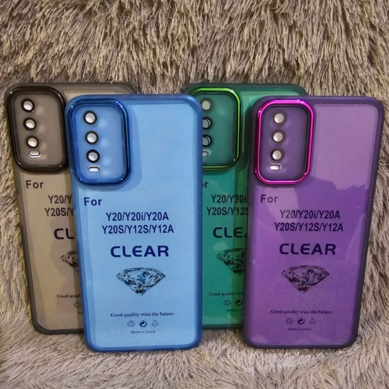Softcase Casing VIVO Y20/Y20A/Y20S/Y12S/Y12A Silikon Shining  transparan pelindung belakang hp plus 
